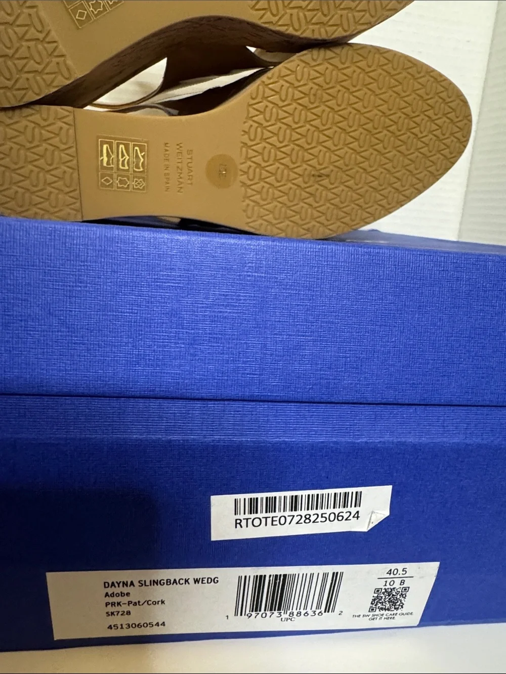 Stuart Weitzman Tan Cork Wedge Slingback Sandals - Women